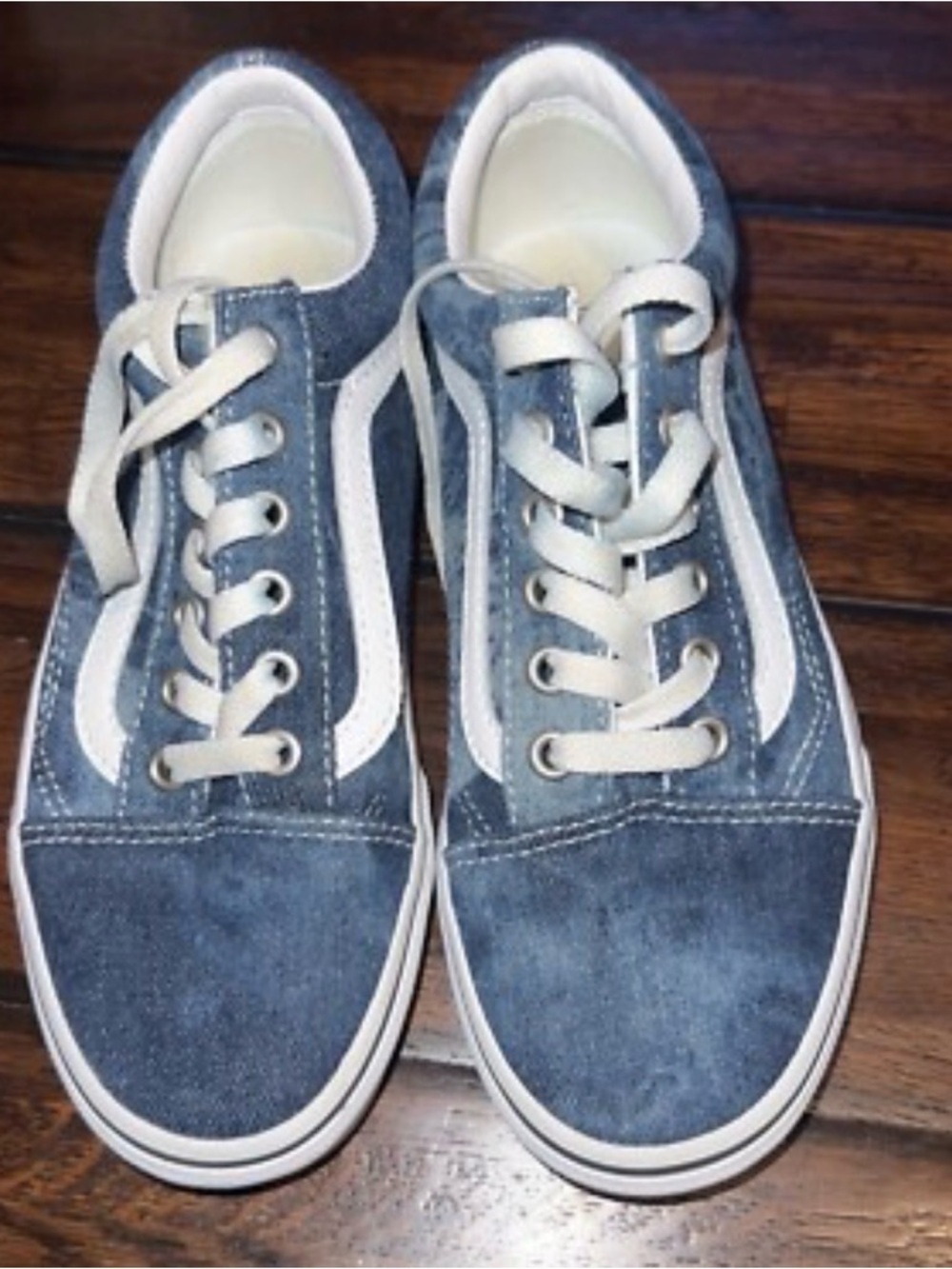 Vans Blue and White Low-Top Sneakers